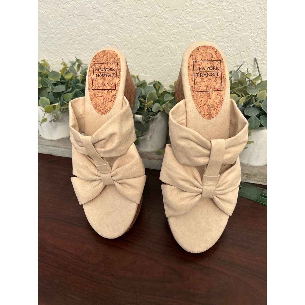 New York Transit sandals cork platform wedge heel size 8 1/2